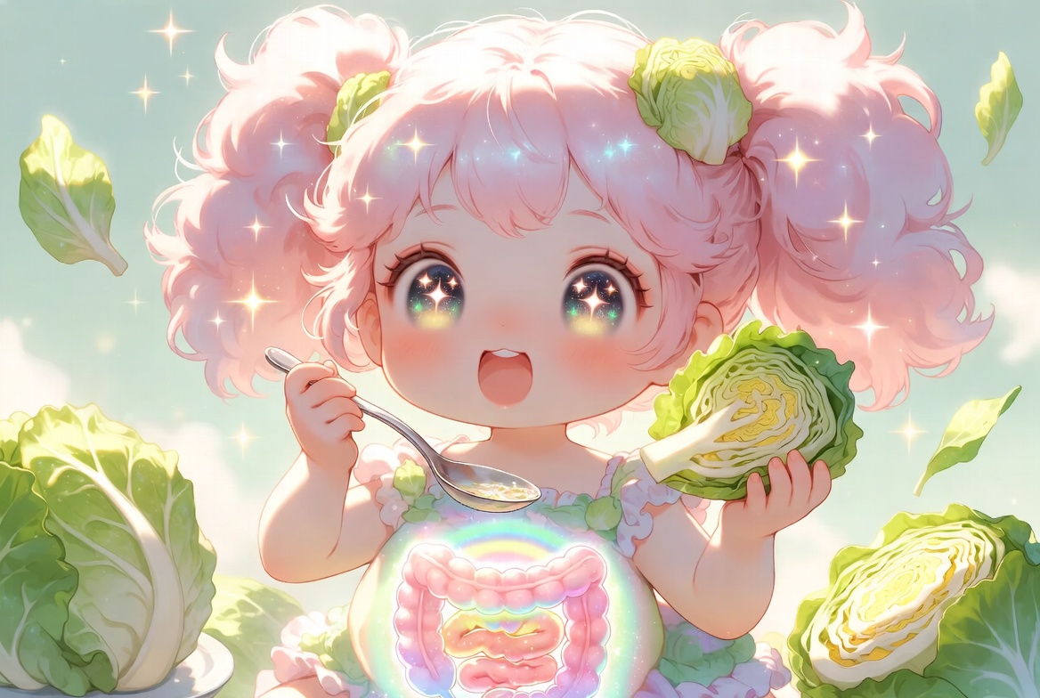 saeocn's tweet photo. キャベツがふわっとおなかを守るよ🥬

キャベツしゃきしゃき腸が元気🌿
ビタミンUでやさしくととのう🧪

スープごくごく浅漬けぽりぽり🍲
毎日つづけてすっきりリズム✨

おなかの中がふんわり軽くなる🌈
食べるたびに元気がわいてくるよ😊

#春キャベツ #腸活 #食育

https://t.co/OvYX4QgwiY https://t.co/TiROagOODq