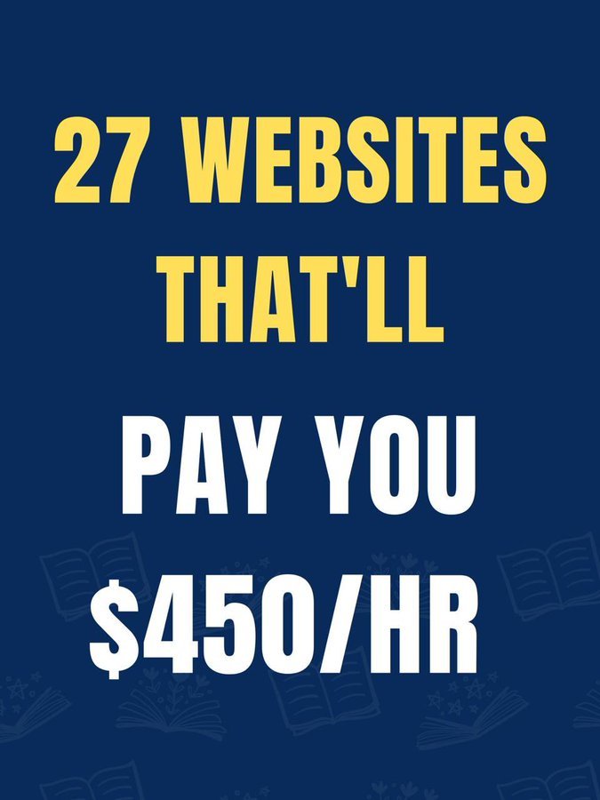 Amritkumar322's tweet photo. 🔉 27 Legit Websites That'll Pay You $450/Hour

Looking to boost your income with remote, high-paying online gigs?

27 websites that actually pay and some go up to $450/hr.

Want the full list?

Like ❤ Comment ' Earn '
Must follow me @Amritkumar322

#WorkFromHome #Side #Hustle https://t.co/us8Ewi8gsj