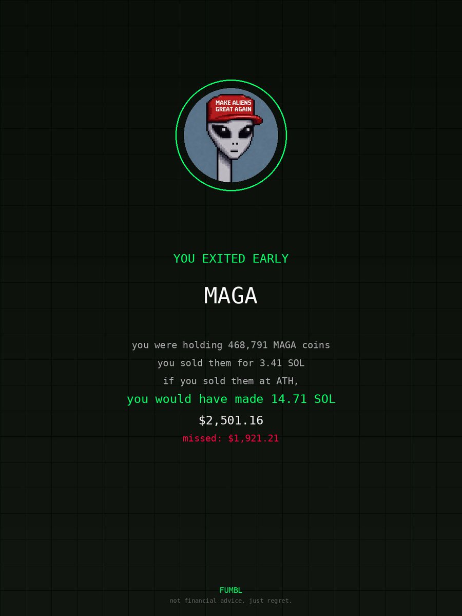 Caboto123_'s tweet image. Went to fumbledbags.lol and saw I missed generational wealth on $MAGA 
coulda retired the fam 

Hon2rHAiqkcDtUzL5gA2vjXPr7T1MPCK2UT2AHKCpump 
#phantom
#serving