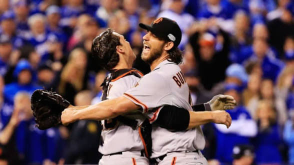 Give me Madison Bumgarner swinging open that bullpen gate in enemy territory in Game 7 of the 2014 World Series and everything that followed.