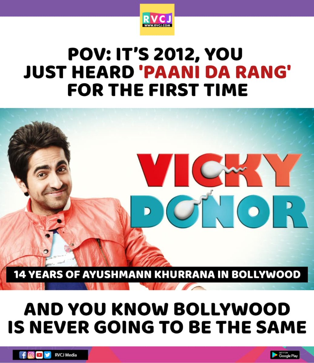 rvcjmovies's tweet photo. 14 Years of Ayushmann Khurrana in Bollywood 

#ayushmannkhurrana #bollywood #andhadhun #dreamgirl #article15 https://t.co/m5evypJyGw