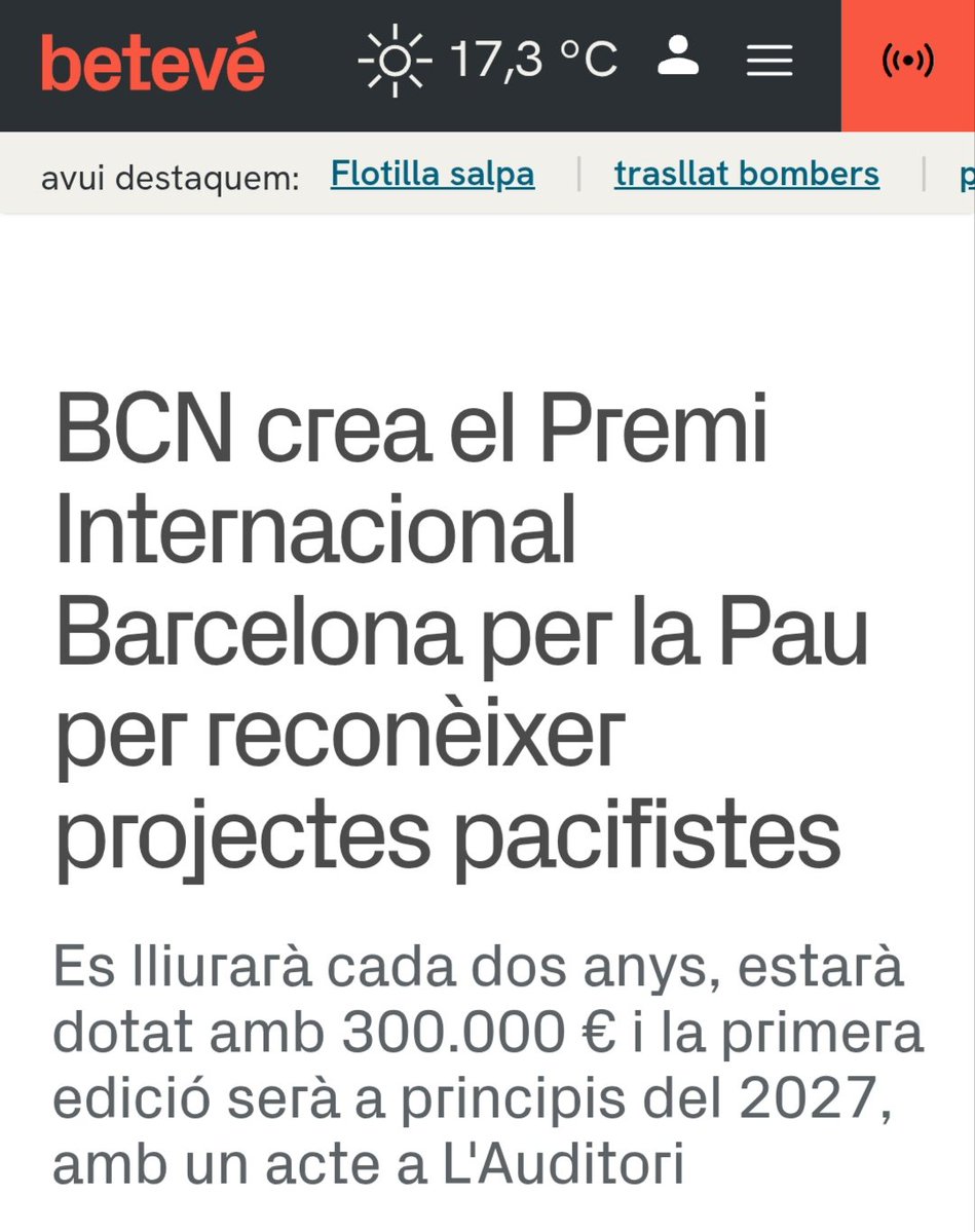 M'hi jugo molts pèsols que el primer premi el recolliran els integrants de la Flotilla, amb l'Ada Colau Coca Cacau al capdavant...🛥️