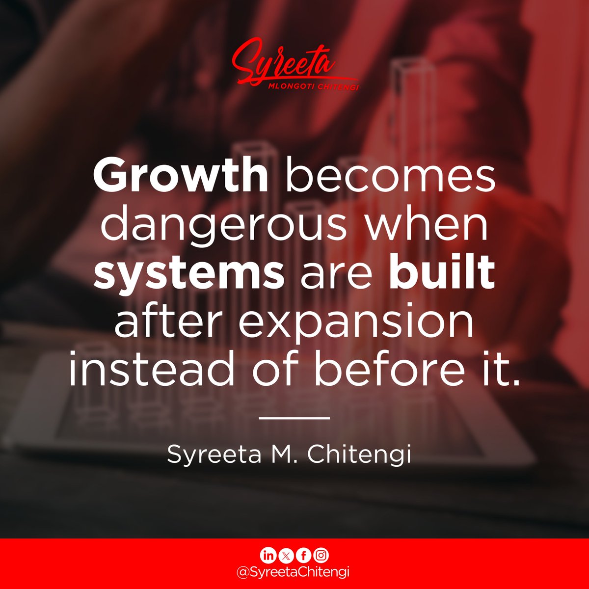Expansion without systems often creates hidden pressure, inconsistent service, and team confusion. When a business grows before building structure, that growth can quietly introduce instability.

#SustainableGrowth #EntrepreneurshipAfrica #BusinessDevelopment