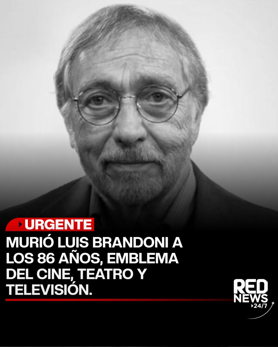 RedNewsuy's tweet photo. Murió Luis Brandoni a los 86 años, emblema del cine, teatro y televisión en Argentina.

La triste noticia sobre el fallecimiento del gran actor la confirmó su amigo Carlos Rottemberg. Su vida, su carrera y sus amores https://t.co/tCud8l3lI7