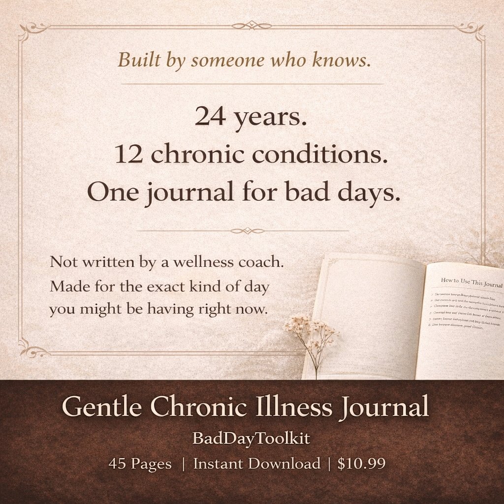 BadDayToolkit's tweet image. Chronic doesn't mean every day is bad.

It means there's no such thing as a day
without it.

#chronicillness #invisibleillness
#BadDayToolkit