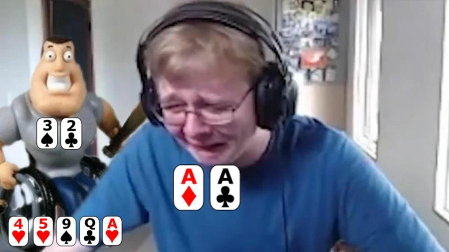 Quadspk's tweet photo. 🤡 AA 的一萬種死法

#QuadsPoker #pokermeme https://t.co/BMO4SFd6tN