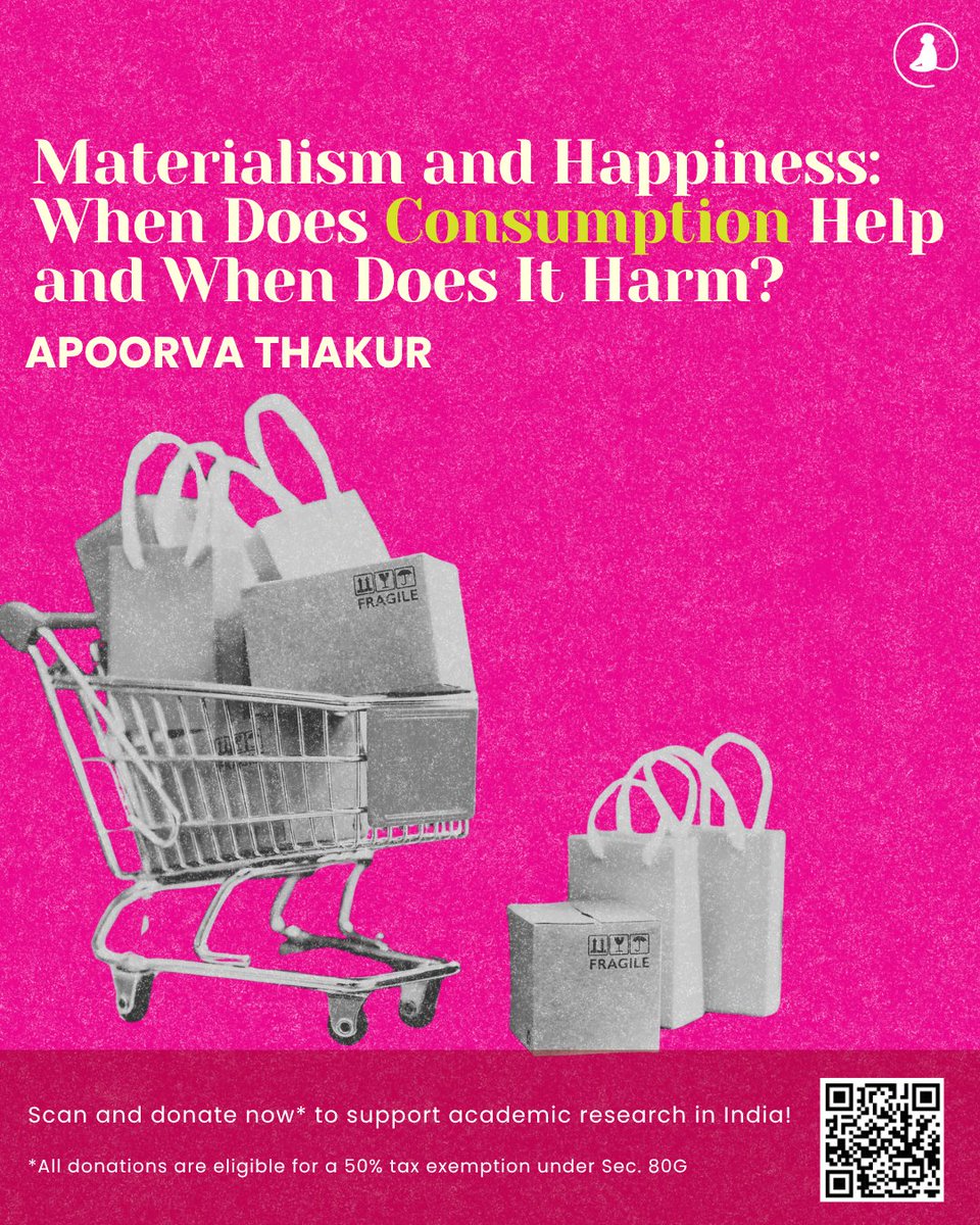 monkprayogshala's tweet image. 📌 #BlogAlert
Read Apoorva Thakur’s “Materialism and Happiness: When Does Consumption Help and When Does It Harm?” in this week’s blog!

Link: monkprayogshala.in/blog/2026/4/20…