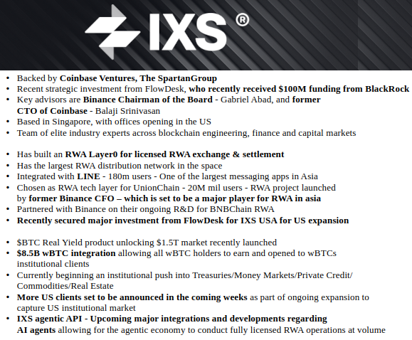 Everything is gradually coming together to make the biggest DeFi market weve ever seen.

Breakout is coming for the likes of $IXS . A billion $+ MC project - yet under 20M MC here. When you look back months from now, it will look like the most obvious opportunity in the market.