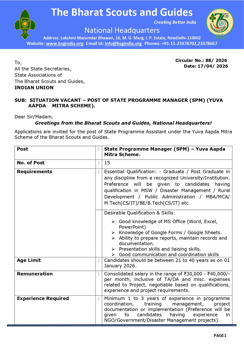 Bharat Scouts and Guides,  India tweet media