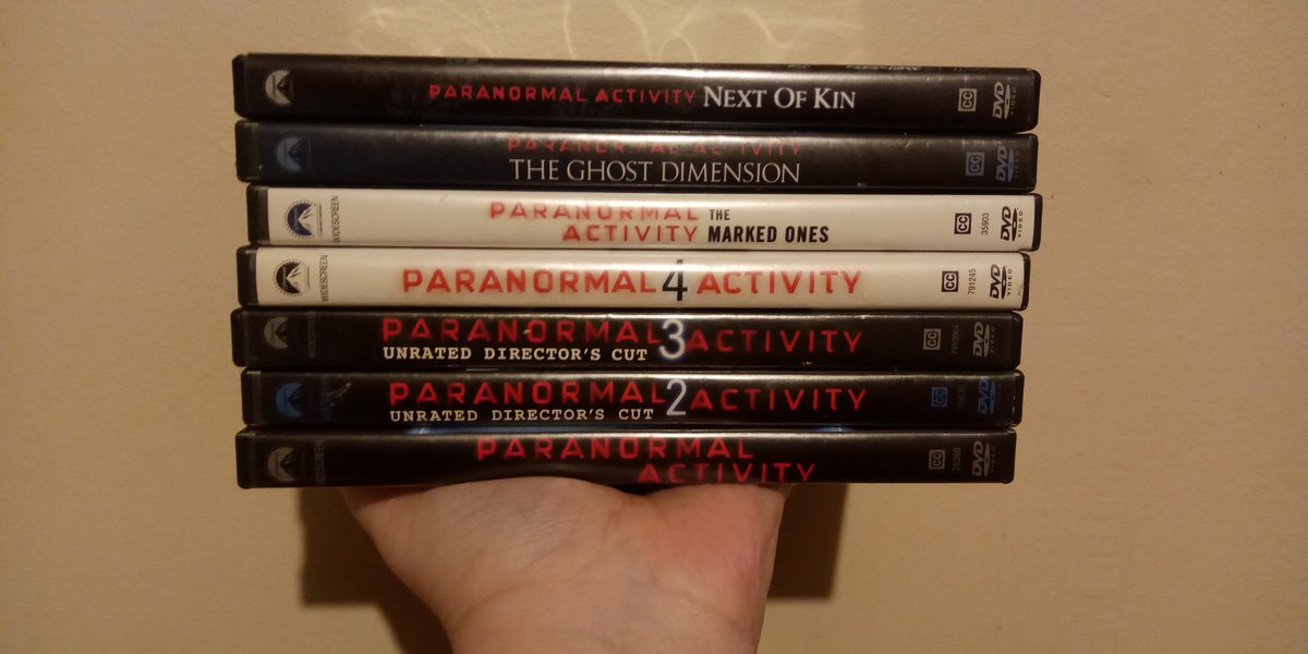 HorrorMovieFan9's tweet image. Paranormal Activity stack, my second favorite franchise. 🥰🧡 #horrorcommunity #horrormovies #horrorfamily #foundfootage #franchise