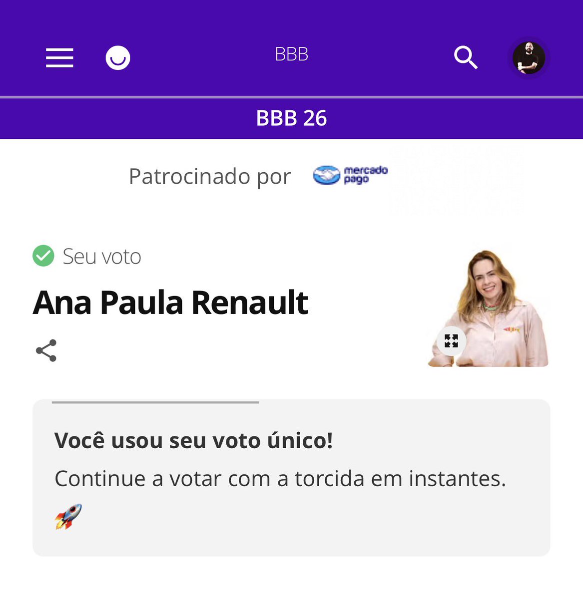 Ana Paula campeã

#BBB26