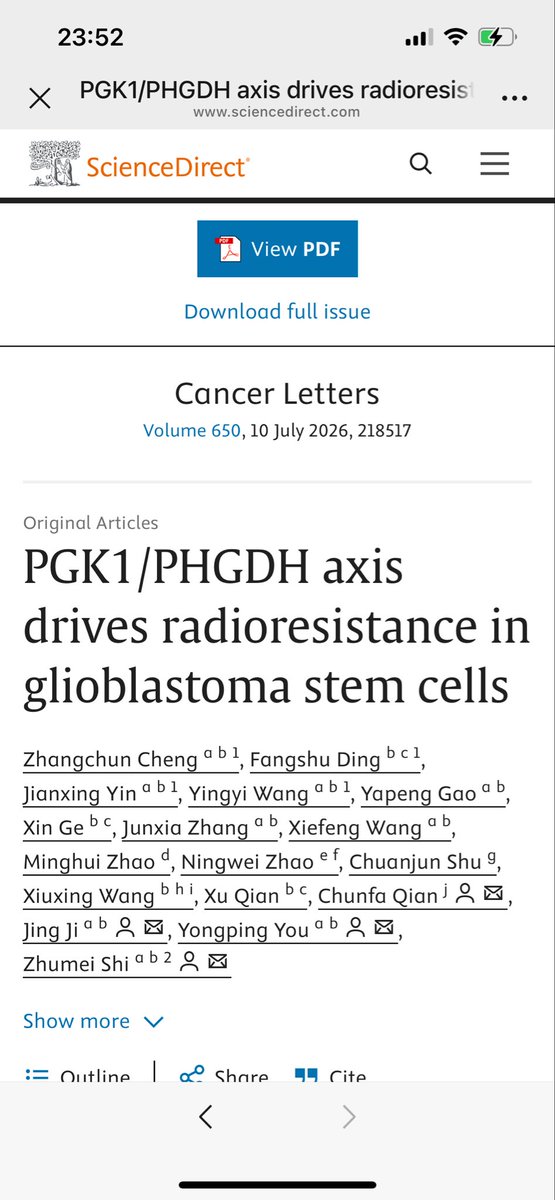 XiefengWang's tweet photo. New publication 

thrilled to share that our team’s work is now available online in Cancer Letters. Congratulations to Dr.Zhangchun Cheng on this outstanding work, carried out at the Department of Neurosurgery,@JSPH1936 https://t.co/ZHtSjcJ0vx