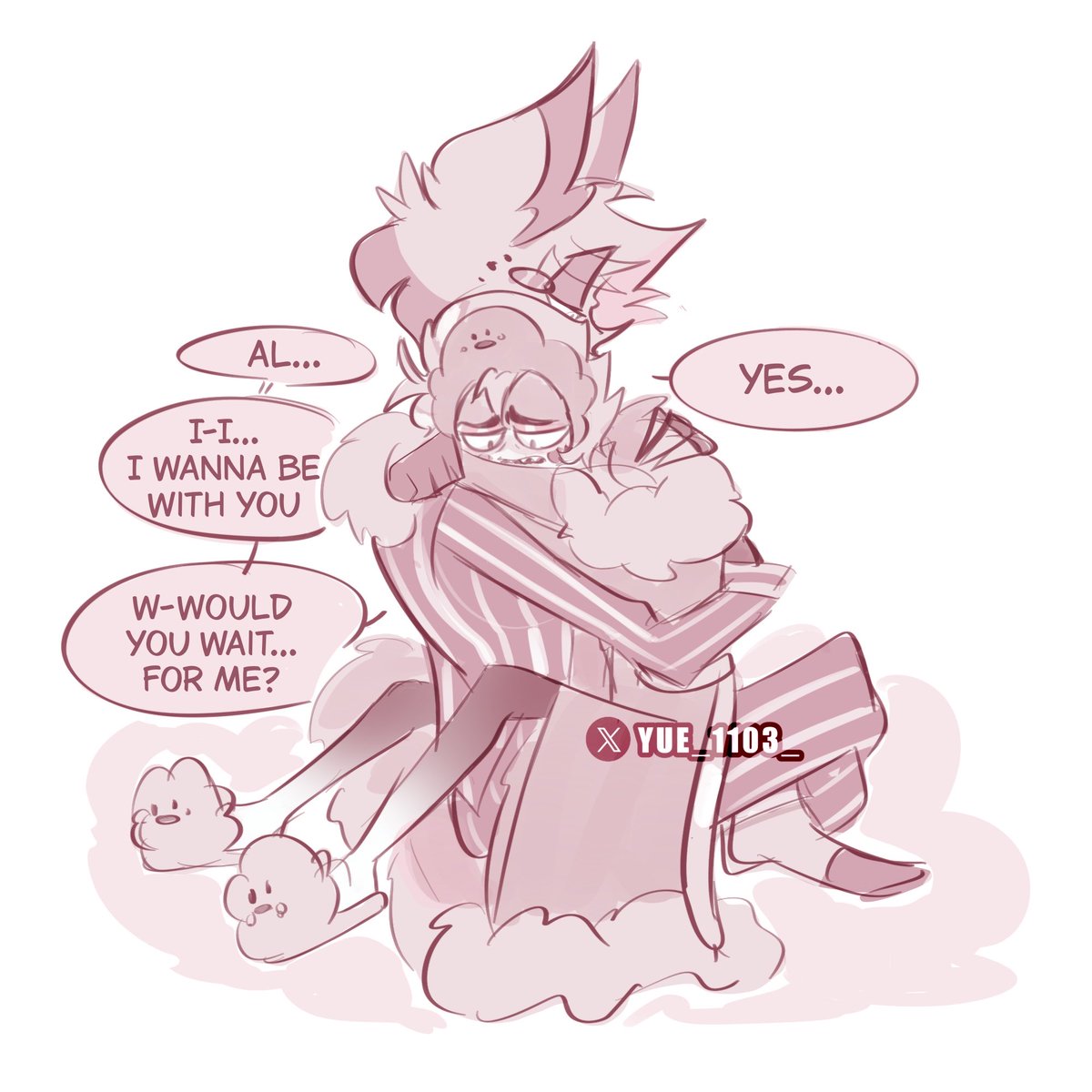 Yue_1103_'s tweet image. Doodling the boys before going to sleep 💕 

#alastor #lucifer #hazbinhotel #radioapple