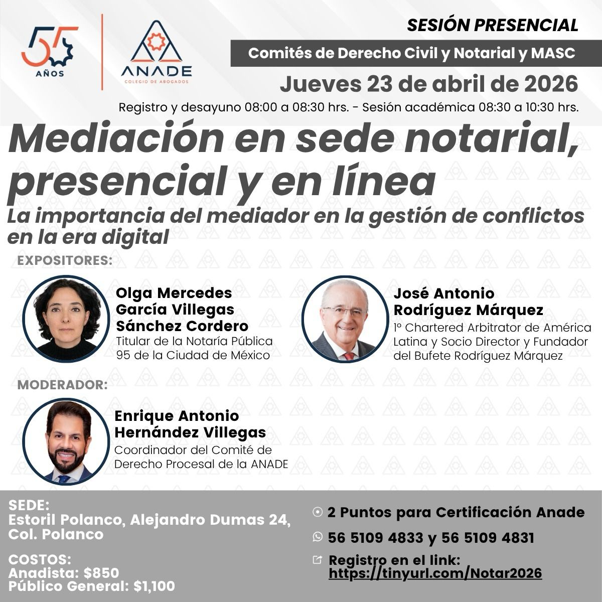 MxScl's tweet photo. 🔔Va cordial invitación‼️ 

Mediación en sede notarial, presencial y en línea.

📅 23 de abril
⏰ 08:00 – 10:30 hrs
📍 Ciudad de México
📝 Registro: https://t.co/jd1HQmrieT

¡Te esperamos para reflexionar y compartir experiencias sobre la mediación del presente y del futuro! 🫱🏻‍🫲🏽 https://t.co/Ubt2XfJzrM