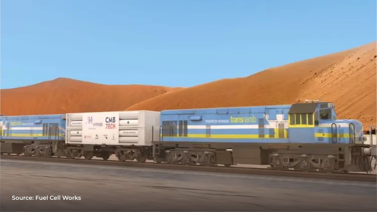 Namibia is set to launch its first green hydrogen-powered freight locomotive later this year.
Developed by CMB.TECH, TransNamib &amp; Africa Global Logistics, it will run on locally produced hydrogen-marking a step towards cleaner freight.
fuelcellsworks.com/2026/03/06/fue…
