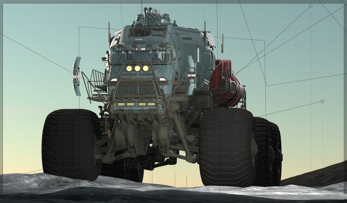 AKantemirov's tweet image. I might be a bit carried away with the corner sensors. They are definitely changing the overall feel of the vehicle, giving maybe a bit too much of that Sci-Fi look.

here are 2 before renders and 2 after screenshots
What do you think?

#3Dmodeling #blender #vehicledesign