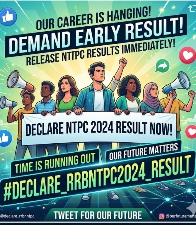 DeepakSain56752's tweet photo. The RRB NTPC 2024 result has been delayed for too long. Lakhs of candidates are waiting, but there is still no clear updatel. #declare rrbntpc2024_result @PMOIndia @AshwiniVaishnaw @DoPTGoI #declare_rrbntpc2024_result https://t.co/mkrCqRxEhz