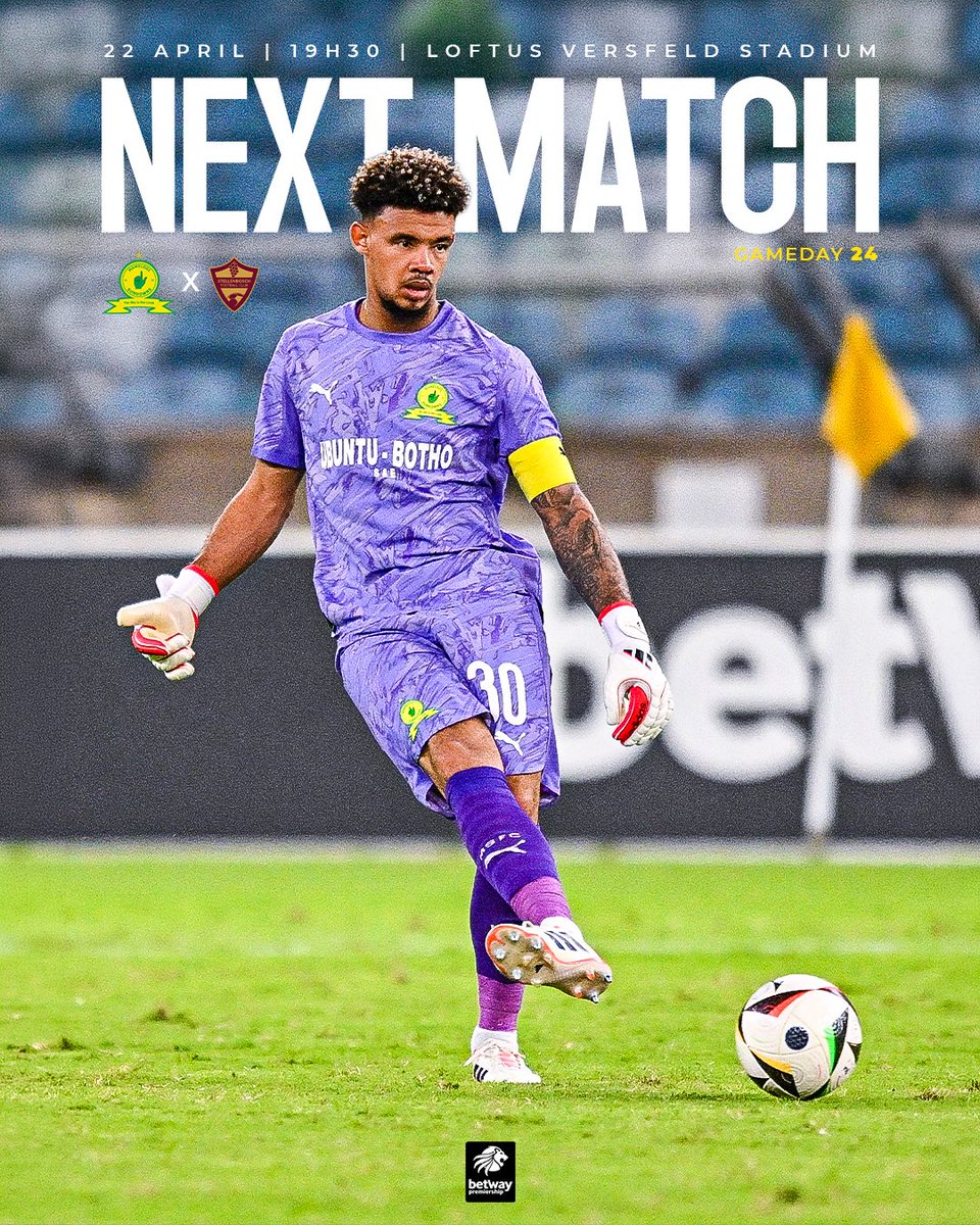 Masandawana, see you on Wednesday for #BetwayPrem action. 👆

⚽ Mamelodi Sundowns vs Stellenbosch
🏆 Betway Premiership
📆 22 April
⏰ 19H30
🏟 Loftus Versfeld
📺 SS 202
🎟️ Get your ticket here: bit.ly/DownsvsStellies and stand a chance to win a Chery Tiggo 4 Pro LiT! 🚗