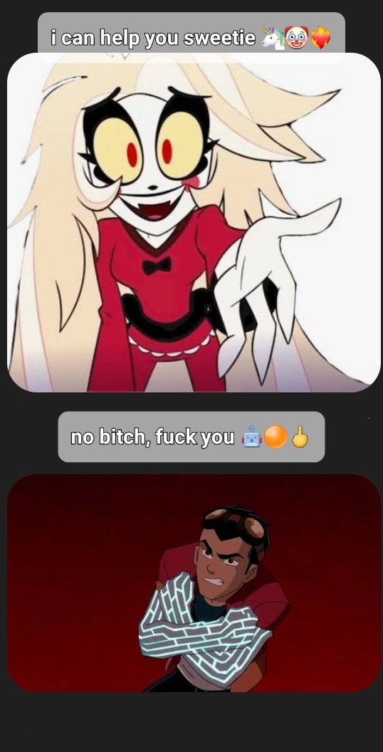 1m0naroll's tweet image. 1) That would be a good fight to watch; I think Agent Six would win 😎🟢

2) I don't blame him, I'd be annoyed too if Charlie and his sister were bullying me 🤖🟠👊 🦄🤡 

#memes 
#generatorrex 
#loona 
#hellaverse