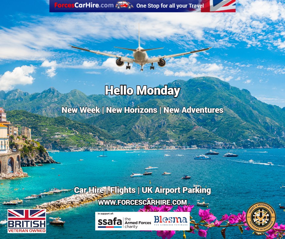 forcescarhire's tweet image. 😀#GoodMorning😀
New Week | New Horizons | New Adventures
One Stop for all your Travel
🚘 #CarHire
✈️ #Flights
🅿️ #UKAirportParking
🖱️ bit.ly/3VZWxUK 
Supporting @SSAFA &amp;amp; @Blesma
#travel #holidays #forces #bluelight #veterans #expats #forcescarhire #MHHSBD