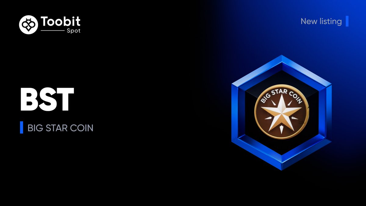 Toobit_official's tweet image. New listing alert🚨
#BST will be spot-listed on #Toobit!🤩

💰Deposit opens on ▶️ 2026-04-20
⌛️Spot trade opens on ▶️ 2026-04-21 at 12:00 PM (UTC)
💸Withdrawal opens on ▶️ 2026-04-22

Learn more👇
bit.ly/4tY1lZF

#ToobitNewLIsting #BIGSTARCOIN
