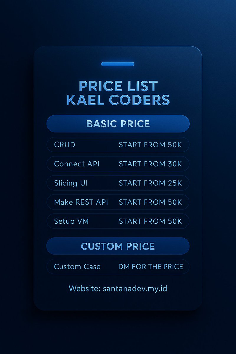 sanoury27's tweet image. ✨ Deadline mepet? Tenang, kita siap bantu joki coding &amp;amp; skripsi IT.

#zonauang #joki #flutter #kotlin #android #IT #skripsiIT #jasacoding #jasaflutter #jasajoki #androidstudio #jasaskripsi #jasabackend