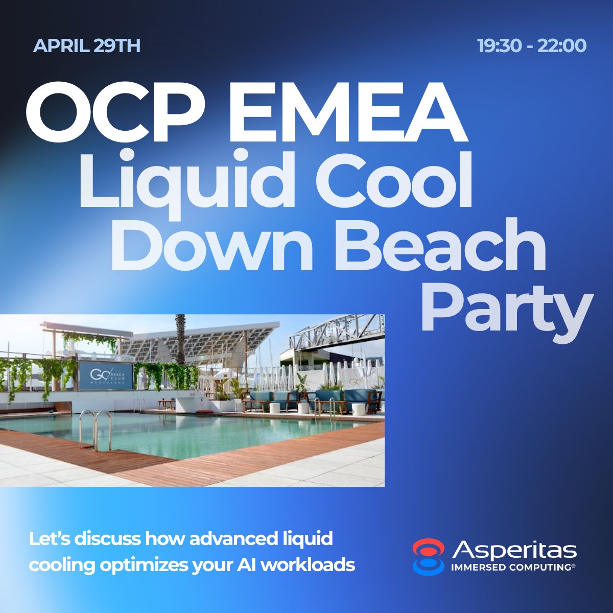 Asperitas_IC's tweet photo. We’ll be at the OCP EMEA Summit in Barcelona, but not just for what’s on the agenda

Also supporting the Liquid Cool Down Beach Party, bringing together the people shaping liquid cooling

Barcelona · April 29

#OCP #LiquidCooling #Datacentres https://t.co/RE7RvFEvQT