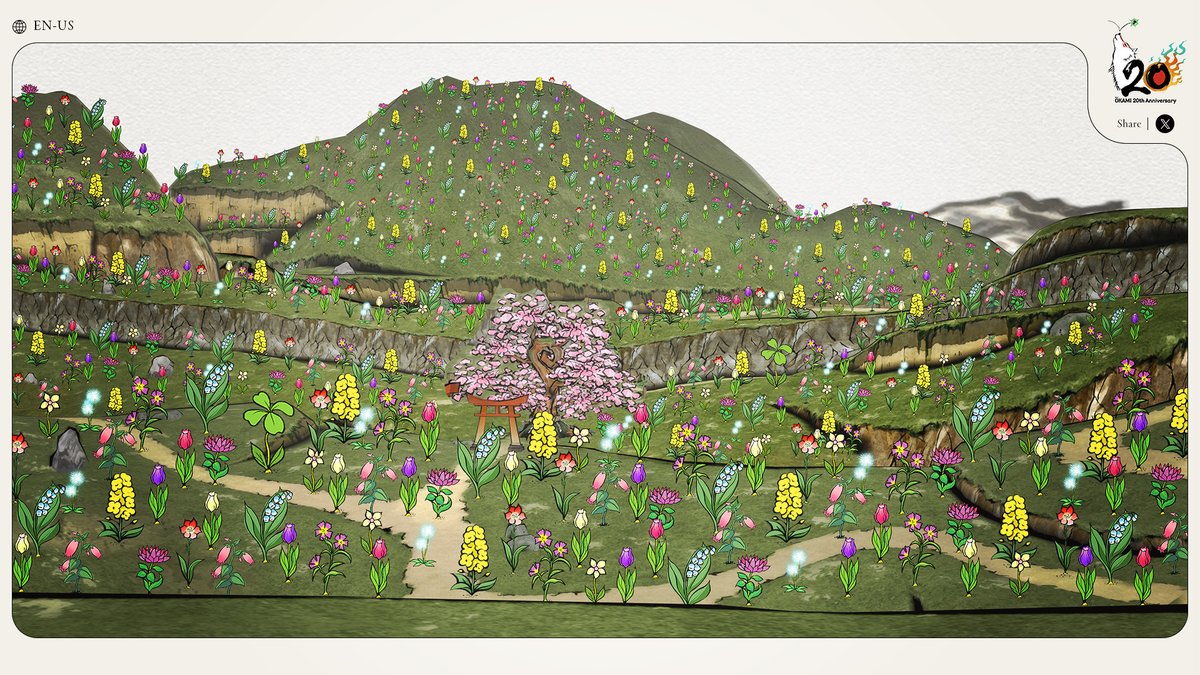 The Okami 20th Anniversary Community Tributes page is Now Open! 🍀

This interactive space features a message from Hideki Kamiya, director of the original Okami, along with congratulatory messages from fans around the world.

Leave your thoughts and heartfelt messages for Okami,