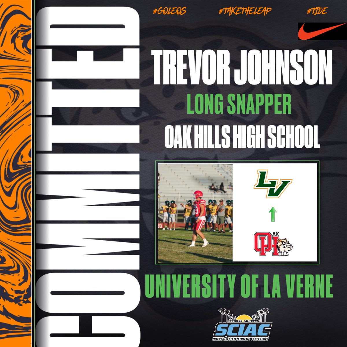 trvr0816's tweet photo. After thought and a talk with my family I have decided to fully commit my education and athletic career at the University of La Verne. I would like the thank God and everyone who supported me! #GOLEOS @NickMonica63 @Coach__Eames @RSanchezULV @coachmetty https://t.co/WQdZ9ZQz6U