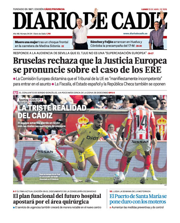 diariocadiz's tweet image. ¡Buenos días! Aquí os dejamos la portada de Diario de Cádiz del 20 de abril. Más noticias de la jornada en diariodecadiz.es. #FelizLunes #Cádiz