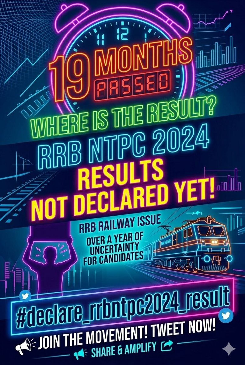 NITISHSAHAU's tweet photo. #declare_rrbntpc2024_result With profound respect, we request immediate RRB NTPC 2024 examination results. Candidates deserve timely clarity. @RailTel @RailwaySeva @RailMinIndia @Indianrlyinfo @AshwiniVaishnaw @dfccil_india https://t.co/kzbRH4EiNz