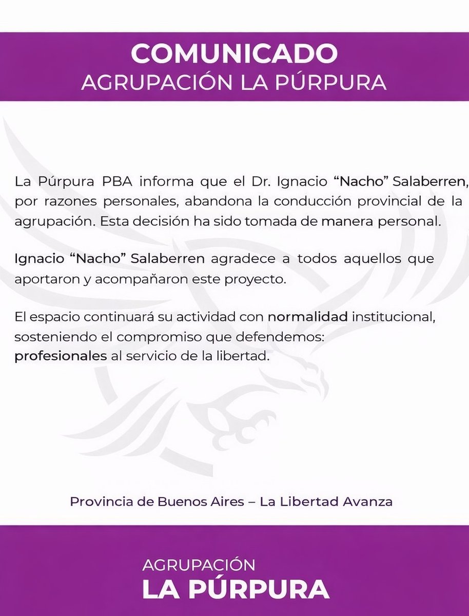 TraductorTeAma's tweet photo. 🧈🚨AHORA| El kirchnerista Ignacio Salaberren del riñón de Massa e incorporado al espacio por Mantequilla Pareja renunció a la conducción de "La Púrpura".

La semana pasada ya había renunciado su mano derecha; el extranjero Guevara "Señor G" por juntarse a rosquear con Mayans. https://t.co/VFG4UbvPp7