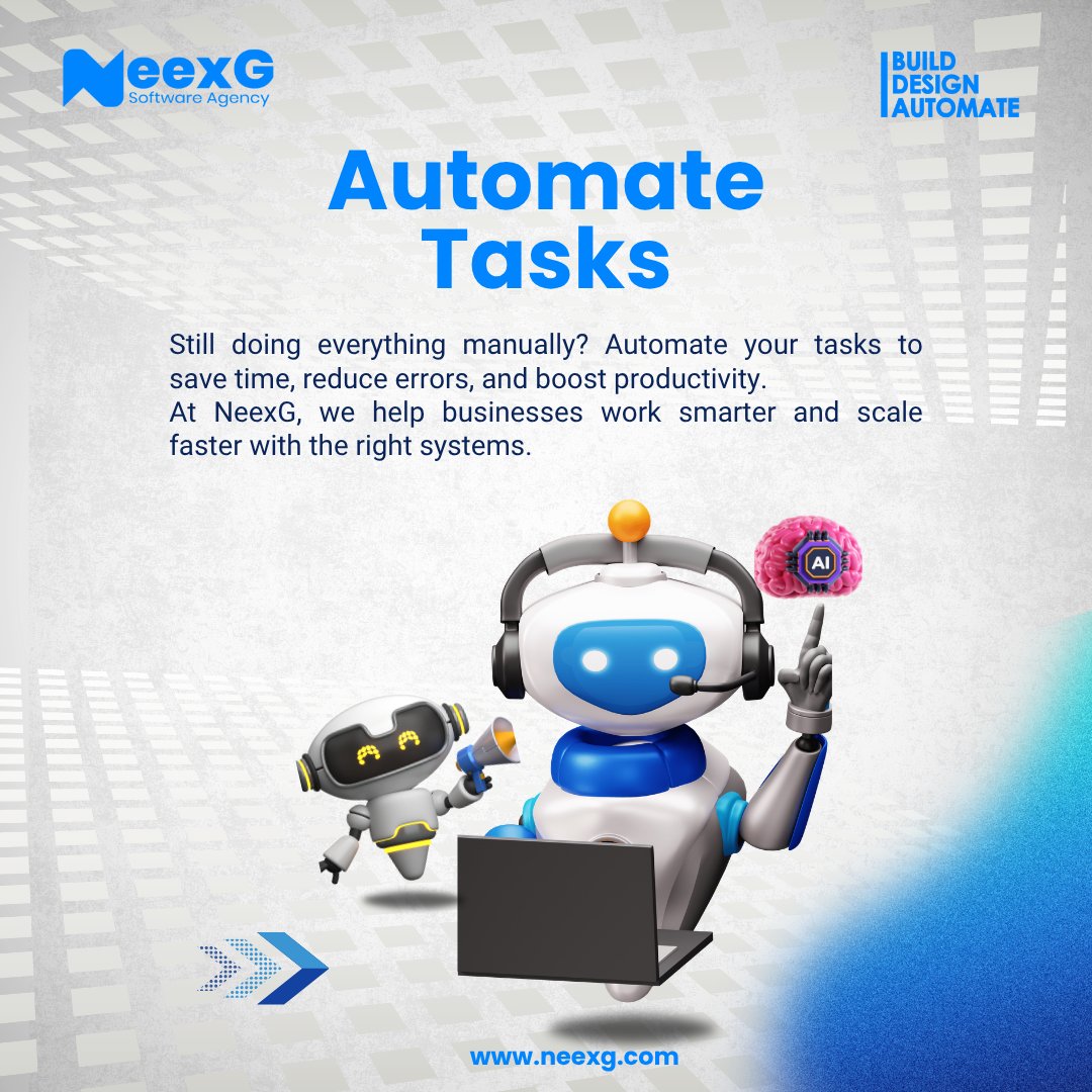 neexg7's tweet photo. Still doing everything manually?
Automation saves time, reduces errors, and boosts productivity.Scale smarter with NeexG.
At NeexG, we help businesses automate processes and scale faster.

📞+880 1409-624908
🌐https://t.co/0ZdWwiE6ap
📍Romena Afaz Road, Bogura
#NeexG #Automation https://t.co/YEwaAPJGCN