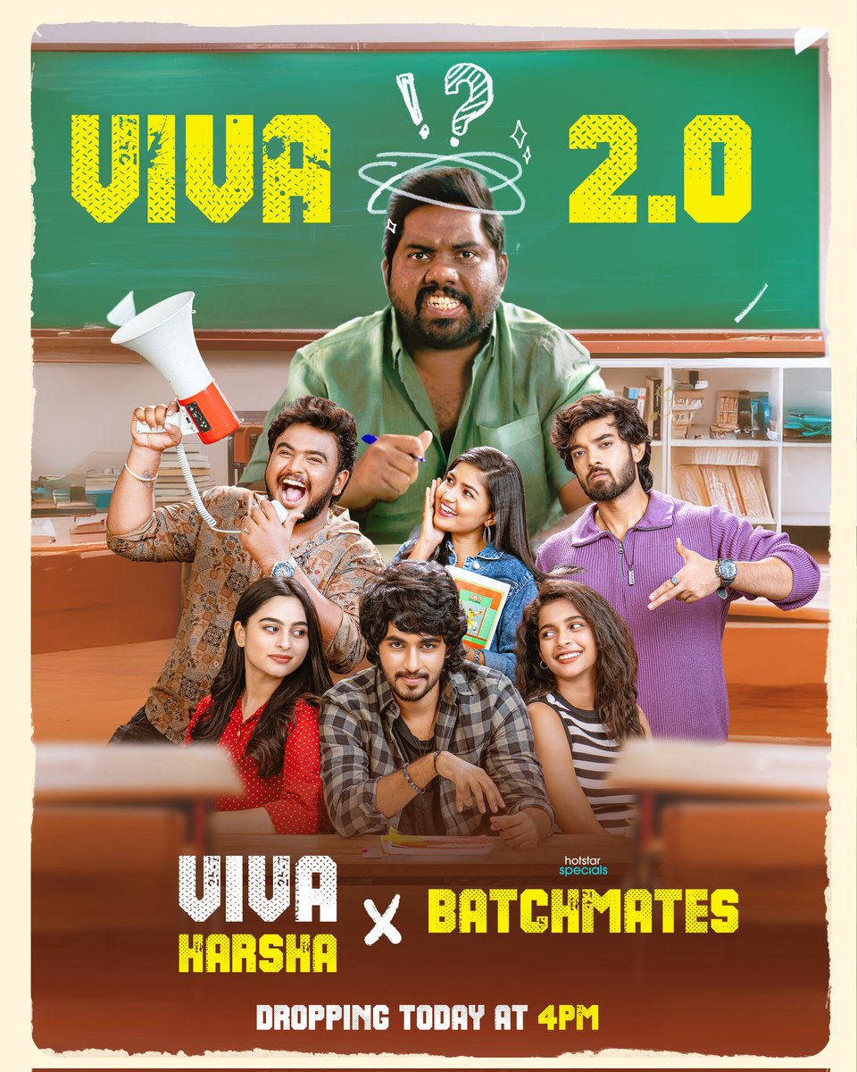 JioHotstarTel_'s tweet image. It’s time for Apashyampa Kirikiri at 4PM! 💥

The OG Viva Harsha is back with Viva 2.0 to put our Batchmates on the spot and this time, expect the unexpected! 😉 

#Batchmates Streaming from April 30th only on JioHotstar! 💫