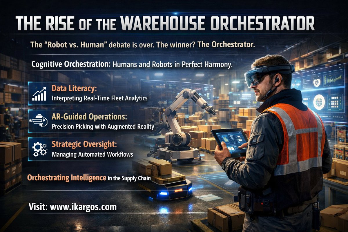 ikargos_com's tweet image. THE RISE OF THE WAREHOUSE ORCHESTRATOR
Visit: ikargos.com

#ikargos #logistics #simplified #WarehouseAutomation #LogisticsTech #AI #SupplyChain #HumanMachineCollaboration