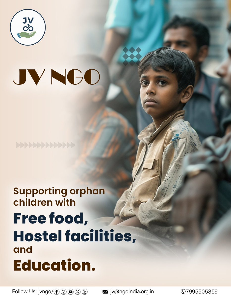 NgoJv38060's tweet image. JV NGO – Supporting orphan children with free food, hostel facilities, and education.
#JVNGO #OrphanCare #FreeEducation #ServeSociety #SocialImpact