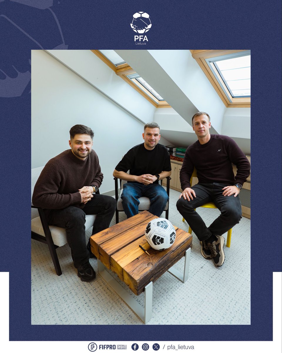 LithuaniaPfa's tweet photo. PFA Lithuania office was visited by representatives of Bongo CO Mangirdas Mirauskas and Deividas Daraškevičius, contributing to the association's communication issues.

During the meeting, the upcoming joint work of PFA Lithuania and Bongo CO, planned PFA Lithuania projects for 2026 and daily work in football were discussed.

We are happy with the cooperation and believe that together we will implement meaningful work that will contribute to even stronger visibility and growth of PFA Lithuania!