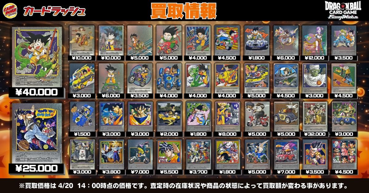 ドラゴンボールフュージョンワールド 🐲エナジーマーカー買取情報
