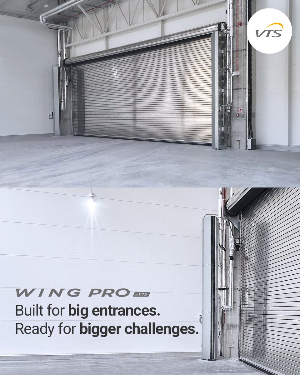 GroupVts's tweet image. #WINGPRO industrial air curtains protect large gate openings 🏭 Up to 13,000 m³/h airflow secures doors up to 8 m high, and side installation covers loading docks up to 16 m wide - ensuring stable conditions and #EnergyEfficiency in demanding #IndustrialHVAC spaces.