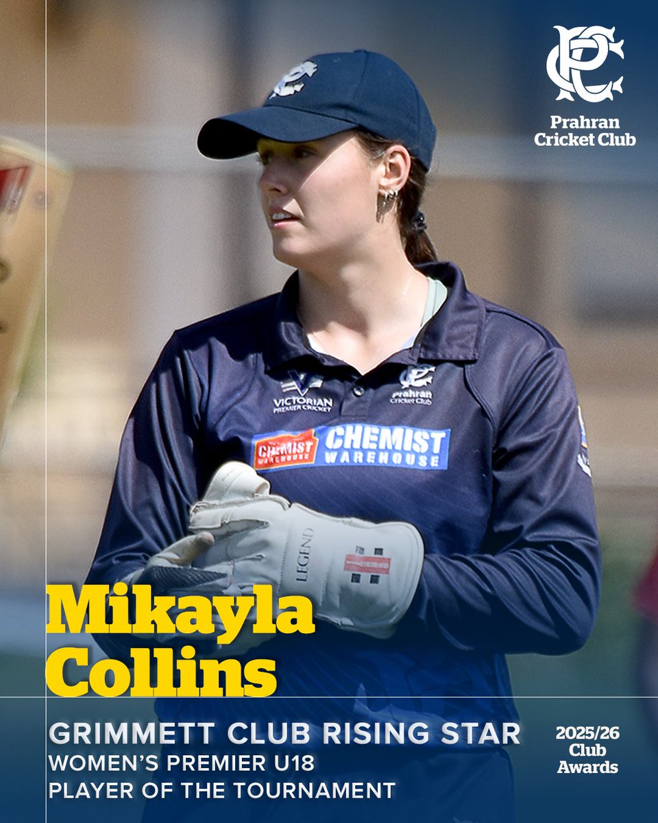 prahrancc's tweet photo. 🏆 Congratulations to the winners of the Junior Pathway Awards for 2025/26.

GRIMMETT CLUB RISING STAR
Player of the Tournament
🔹 Mikayla Collins - Women's Premier U18
🔹 Sash Yuvaraj - Men's Premier U18 https://t.co/MDAplrmV3r