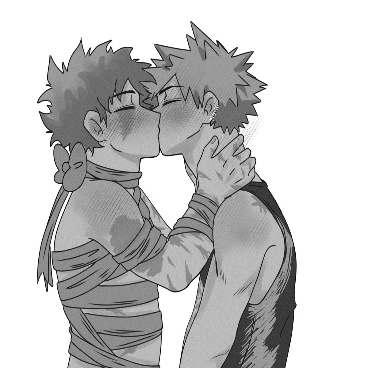 🥦:¡Happy birthday Kacchan¡

💥:You're the fucking best gift I could ever have 

Kacchan always bends down to kiss Izuku.

#勝デク #bkdk #ヒロアカ
