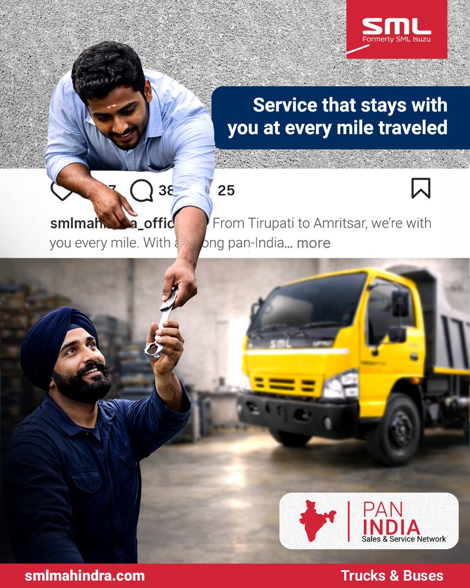 SmlMahindra's tweet image. With a strong pan-India sales and service network, SML Mahindra ensures your journey continues without interruptions, mile after mile.

📞 Connect with us: +91 80357 38282
🌐 Visit our website: smlmahindra.com

#PanIndiaNetwork #keepmovingforward