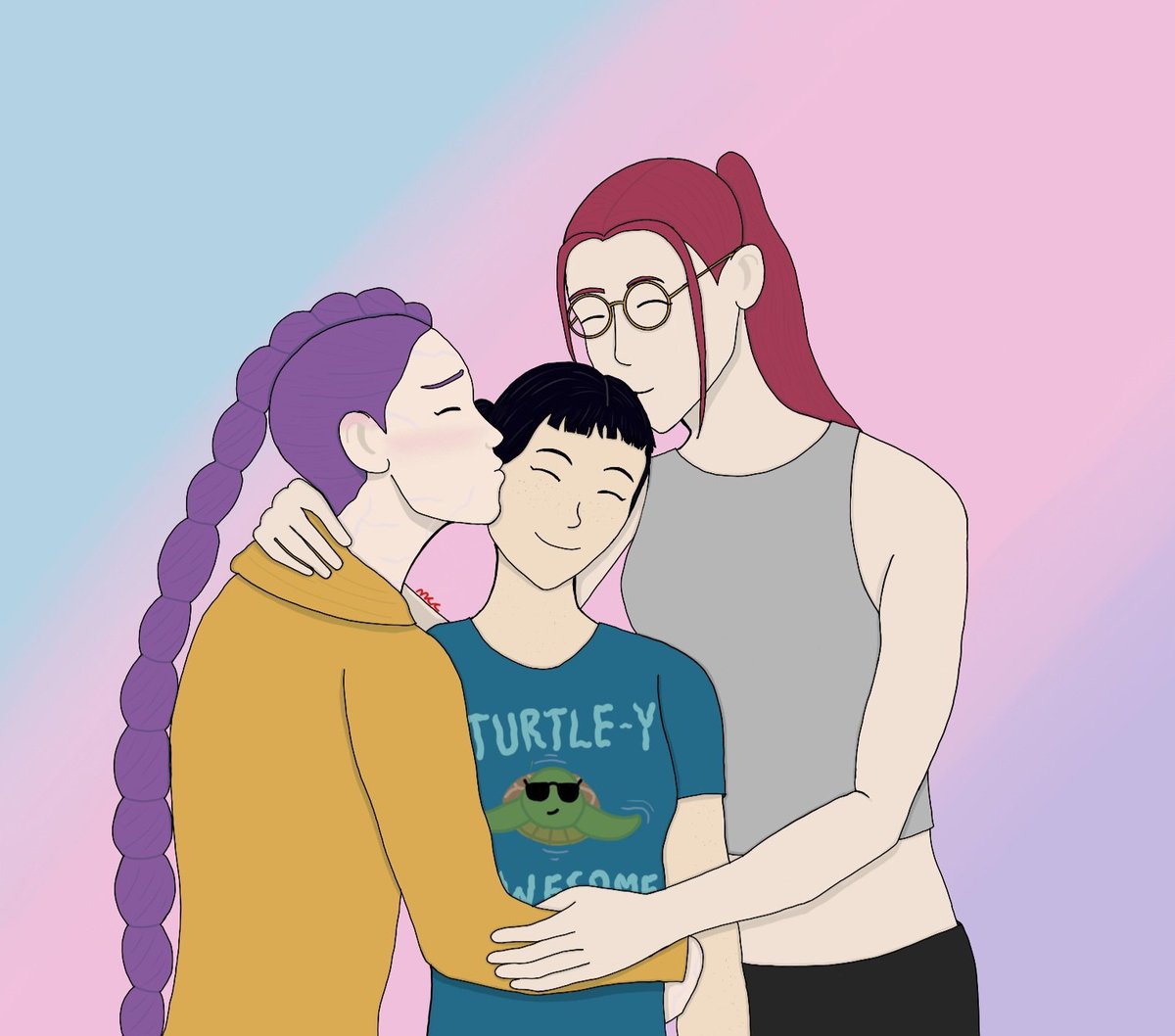 E4rth_to_Myl0's tweet image. Loving their maknae (Rumi is still shy about all the affection) #polytrix #huntrix #kpopdemonhunters #kpdh