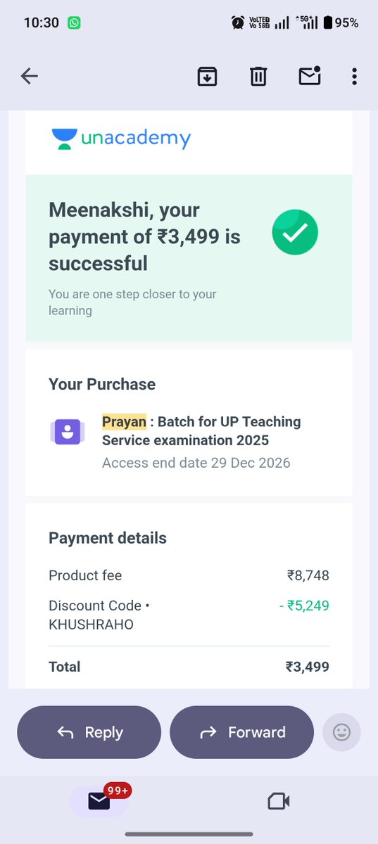 _Meenakshi_23's tweet image. Very disappointed with #Unacademy
Purchased PRAYAN Batch for up teaching, but classes available for ISRO not for the relevant course.
Requesting refund for 10 days, no response.  #Unacademy #Fraud #scammer #Helpunacademy #UnacademySupport #IndiaEducation #ConsumerRights