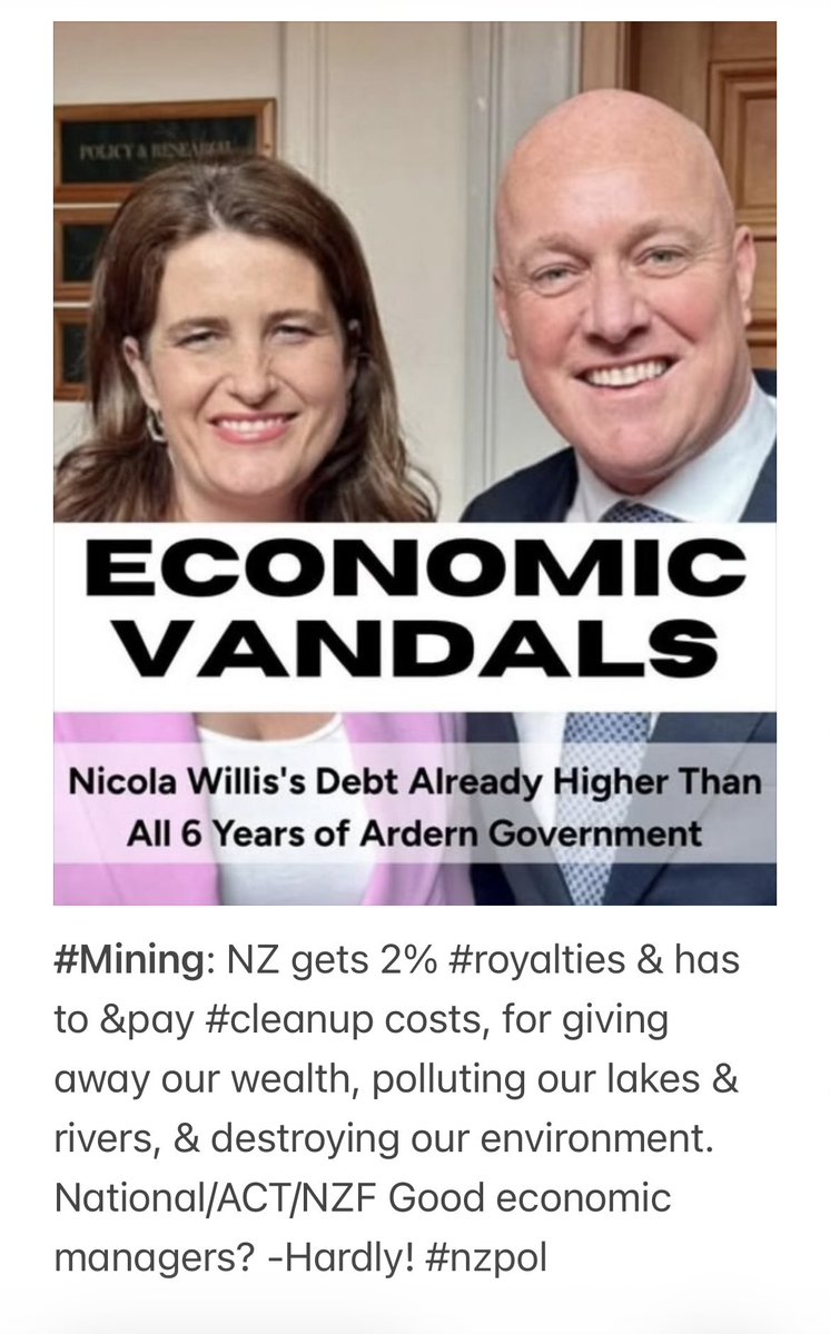 HuiaSue's tweet image. Nicola Willis's #Debt Way Higher Than All 6 Years of Ardern Govt, (despite Covid payouts to protect jobs &amp;amp; businesses, Cyclone &amp;amp; Climate emergency funding, ferries &amp;amp; good change) Nat/ACT/NZF spent it on oil &amp;amp; tobacco corps &amp;amp; Rich Landlords taxcuts #nzpol
thestandard.org.nz/nicola-williss…