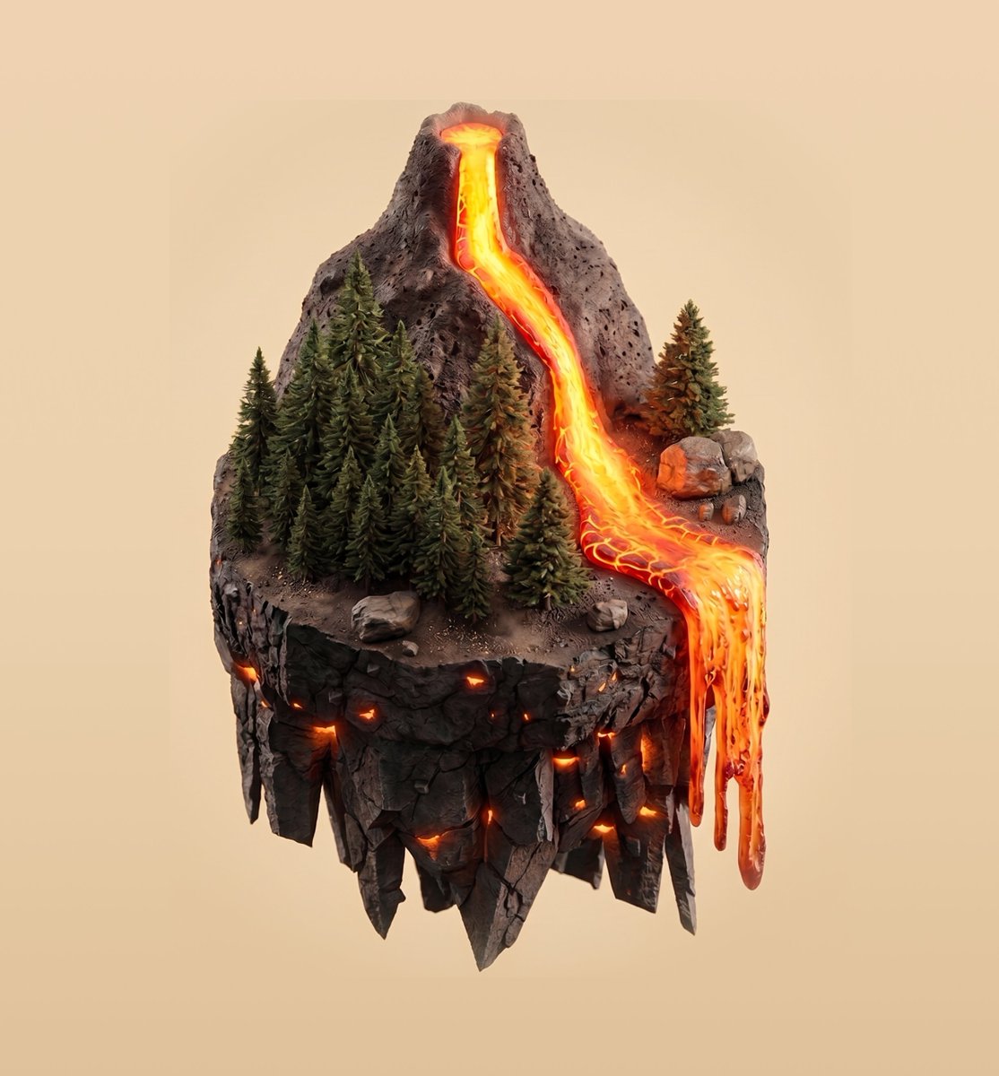 techPotato4's tweet photo. Revisiting the archives! 🌋 Took a volcano diorama I illustrated 8 years ago and reimagined it in 3D using Blender. Loved playing with the glowing lava &amp; dark rock contrast while keeping that miniature feel. 🚀 #b3d #3DModeling #ArtistOnX #Blender https://t.co/oz1uYCMtQ6
