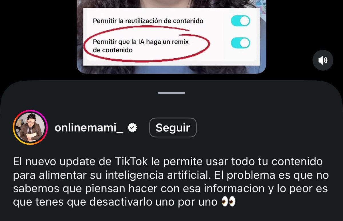 LaTayMexicana's tweet photo. Ojo para quienes suben videos a TikTok. Acaba de incorporar una herramienta para que la IA haga remix con sus videos. 

Todavía no se sabe qué implica esto pero se habilitó automáticamente y para desactivar tienen que ir video por video cambiando la privacidad. https://t.co/RGZlxpNX0u