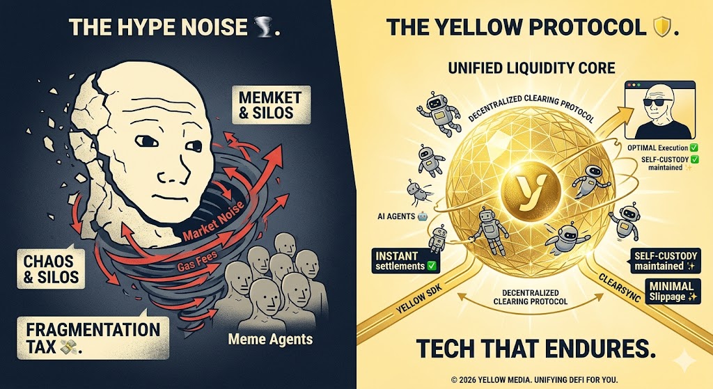 Crypto is 10% math and 90% human emotion. 

<a href="/YellowMedia_HQ/">Yellow Media</a> just dropped a great piece on the 190% $WOJAK rally. 

While the world chases the hype, <a href="/Yellow/">Yellow</a>  is building the pipes to ensure this liquidity moves without the "fragmentation tax."

Trust the Code. Unify. 🟡🚀

#Wojak