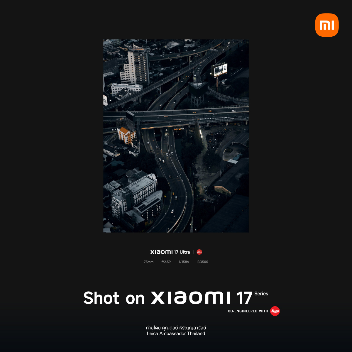 XiaomiThailand's tweet photo. 🌃จะตึกสูงหรือถนนในเมืองใหญ่ก็เก็บครบทุกรายละเอียดผ่านกล้อง Leica 200MP Telephoto 75-100 มม.  ใน Xiaomi 17 Series
.
📷 ถ่ายโดย คุณตุลย์ หิรัญญลาวัลย์ | Leica Ambassador Thailand
📍https://t.co/cAu3MDwahE

#Xiaomi17Series #Xiaomi17Ultra #Xiaomi17 #MasterofNight https://t.co/quaIRfsRcm