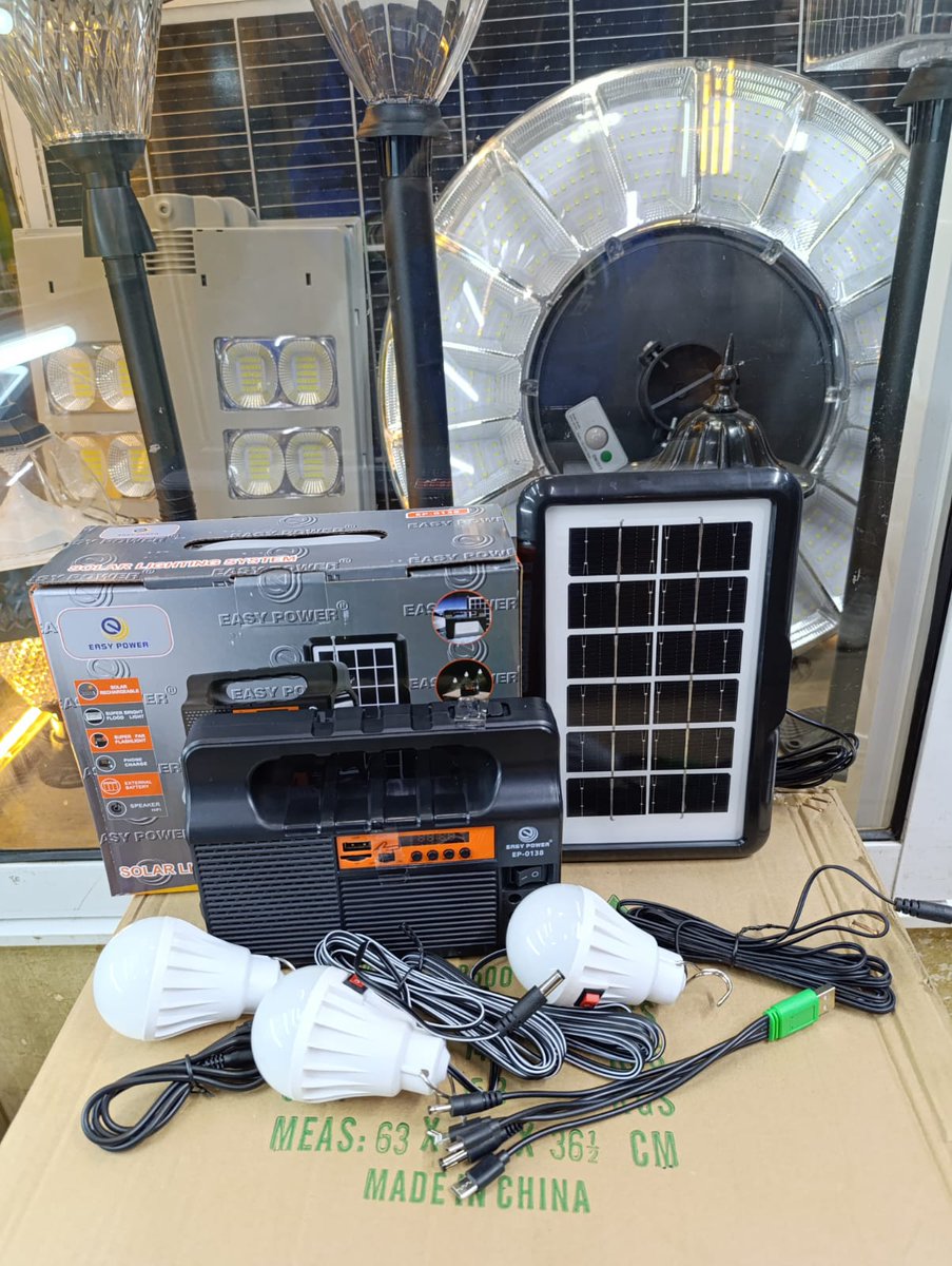 Gideon_Kitheka's tweet image. 80WATTS SOLAR CHARGING SYSTEM. 
~FM Radio 
~USB 
~TF Card
~Music Player 
~Torch 
~Bluetooth 
~TWS Link
~Phone Charger 

Kshs3,500/=

wa.me/+254754212159
#BushSolarLightsDelivers